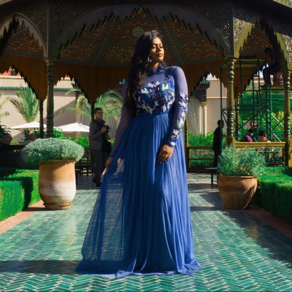Blue Maxi full sleeved dress